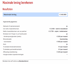 geld lenen berekenen